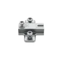 Cruciform plate Metalla 50 Slide-on, H4mm, with pre-mounted Euro screws, nickel