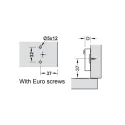 Cruciform plate Metalla 50 Slide-on, H4mm, with pre-mounted Euro screws, nickel