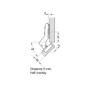 Hinge Metalla 310 Clip 45° corner application, soft-close, 48/6, nickel
