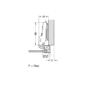 Hinge Metalla 310 Clip 110° for aluminium frame, half-overlay, soft-close, 28/6.9, black