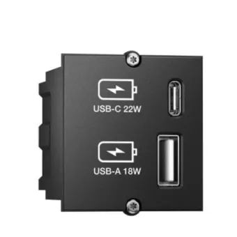 Cover for CM Custom Module with USB-A&C chargers, black, L200mm cable with GST18 plug
