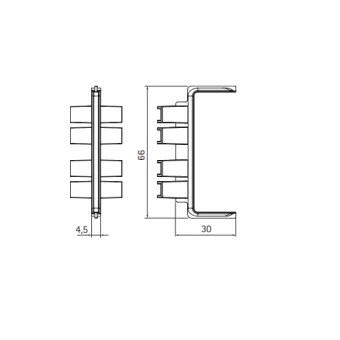 Joint for double profile GOLA II, angular, outer, white