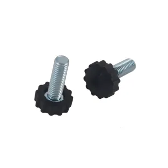 Adjustment feet with fixed stem and knurled Ø20mm flat base, M8x18mm, H26mm, white