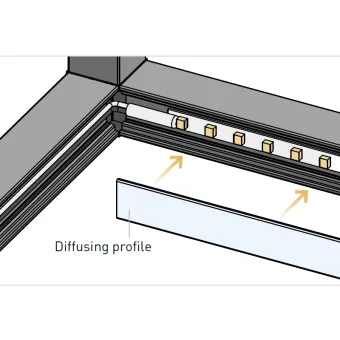 Diffuser for LED CUBE profile L3000mm transparent