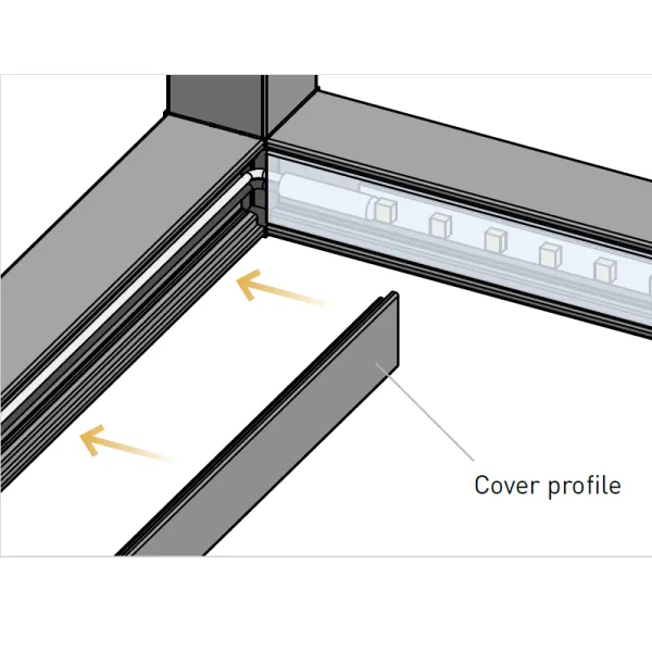 Šviesos filtras LED CUBE profiliui L3000mm, juoda