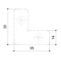 Sujungimai kampiniai (4 vnt.) M531/M532 profiliui su M4x6mm, varžtais (8 vnt.) MODUS