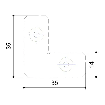 Corner connectors (4 pcs) for M531/M532 profile with M4x6mm screws (8 pcs) MODUS
