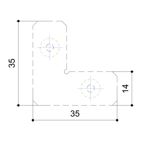 Sujungimai kampiniai (4 vnt.) M531/M532 profiliui su M4x6mm, varžtais (8 vnt.) MODUS