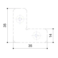 Sujungimai kampiniai (4 vnt.) M531/M532 profiliui su M4x6 varžtais (8 vnt.) MODUS