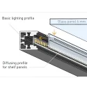 Diffuser LED for glass shelves for CUBE profile L3000mm transparent