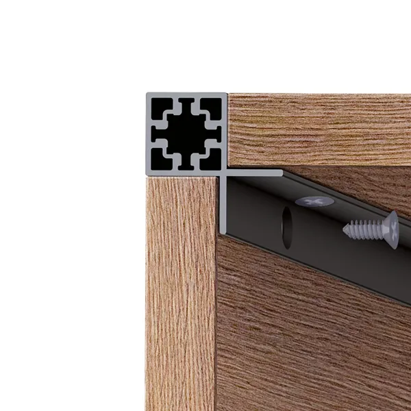 Profile CUBE corner for wooden shelf/wall L3000mm black anodized