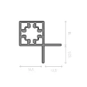 Profile CUBE corner for wooden shelf/wall L3000mm black anodized