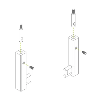 Laikikliai distanciniai galiniai 30x8/30x10mm, vamzdžiui, pilka