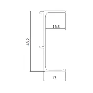 Profilis aliuminio vienpusis L4200 balta VOLPATO