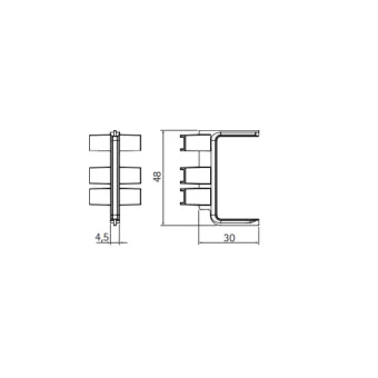Joint for single profile GOLA II, angular, outer, gold