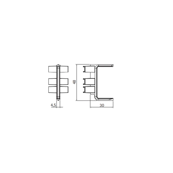 Joint for single profile GOLA II, angular, outer, gold