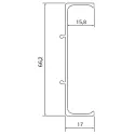 Aluminum profile GOLA II, double L4200mm, white
