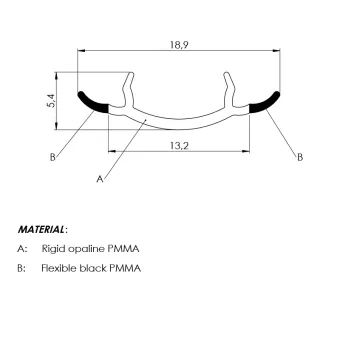 LED shield for vertical profile L2800mm STILI