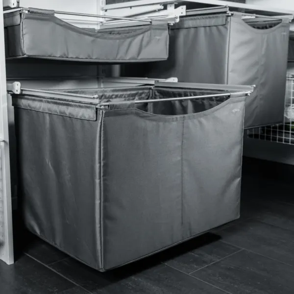Textile basket high Norscan, W600mm, H500mm, silver