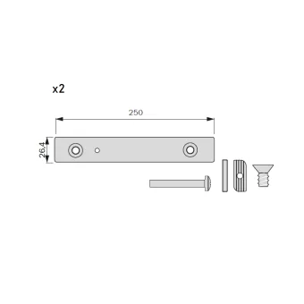 Drawer fixing elements STILI PHOS, aluminium