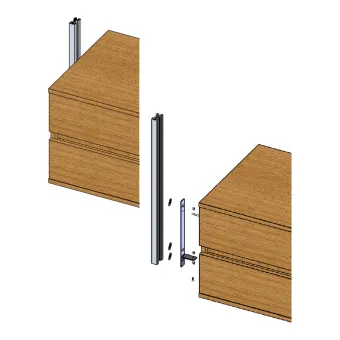 Drawer fixing elements STILI PHOS, aluminium
