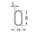 Wardrobe rail OVA, 30x15x0.7mm, L3000mm, black