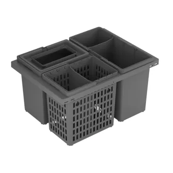 Waste bin Cube Basic Eco, W600mm, H305mm,  dark grey