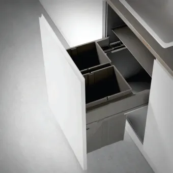 Pull out wastebin 580EVO Compact Line, W600mm, Ø451mm, H485mm, 2x29l, orion grey