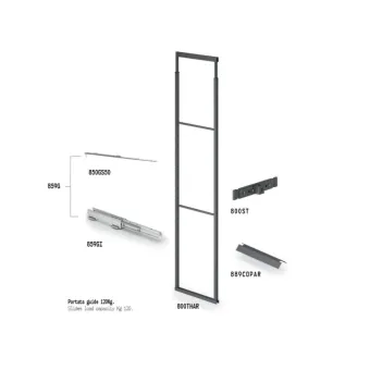Pull out larder unit frame 859 Hyper, W200mm, H1885-2285mm, anthracite