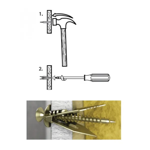 Kaištis kalamas GOLD 3x13mm, gipso kortono plokštėms