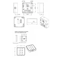 Spynelė elektroninė MIFARE1 MINI 61x61x22 juoda su klaviatūra