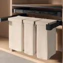 Ištraukiamų krepšių skalbiniams komplektas Conero 72 H, P810-870mm, 3 siauri krepšiai