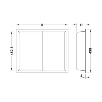 Box, hook-in element for Dresscode pull out frame, H104mm, W600mm, grey