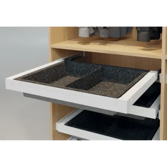 Box, hook-in element for Dresscode pull out frame, H104mm, W600mm, grey
