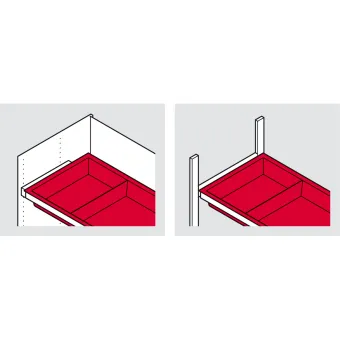 Box, hook-in element for Dresscode pull out frame, H168mm, W600mm, grey