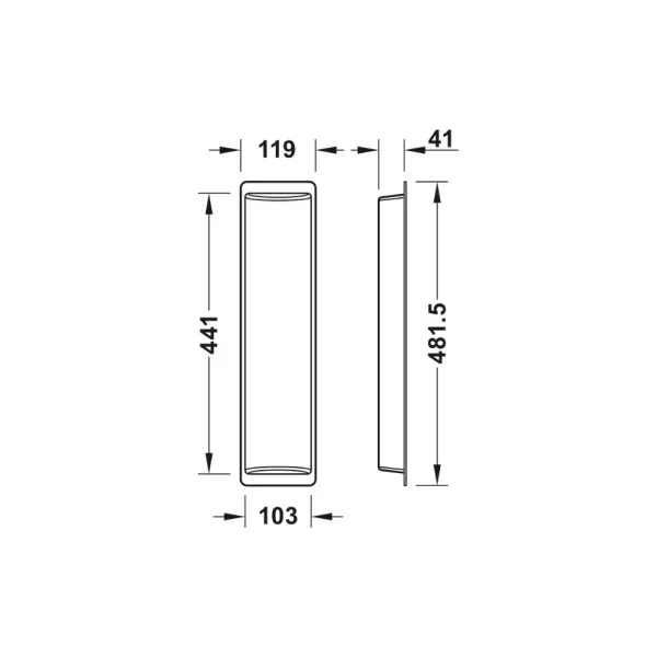 Dėklas veltinis 592x22x21mm, pilka