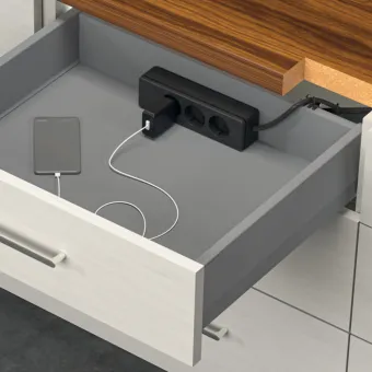 Cable managment arm Wing, for drawer rear panels and movable furniture parts, black