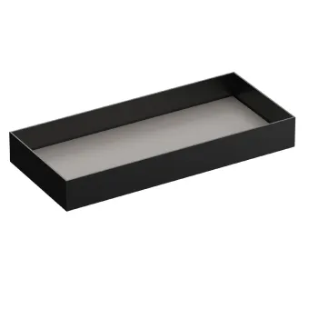 Drawer with aluminium front MODUS H140mm, D448/488mm, W450-599mm, dark brown metallic