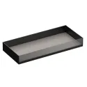 Drawer with glass front MODUS H140mm, D448/488mm, W450-599mm, dark brown metallic