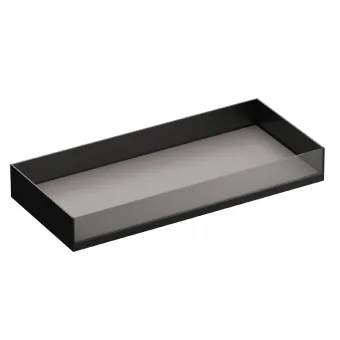 Drawer with glass front MODUS H140mm, D448/488mm, W450-599mm, dark brown metallic