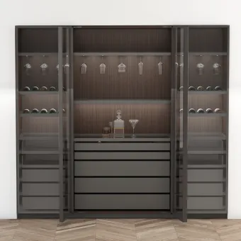 Drawer without front MODUS H84mm, D448/488mm, W600-899mm, dark brown metallic