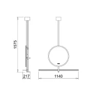 Veidrodis LED apšvietimu IO-S D600 220V/65W t.bronza DL