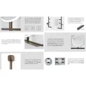 Mirror with LED light IO-S Ø600mm 220V/65W dark bronze