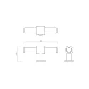 Knob Belgravia T L82mm matt black 