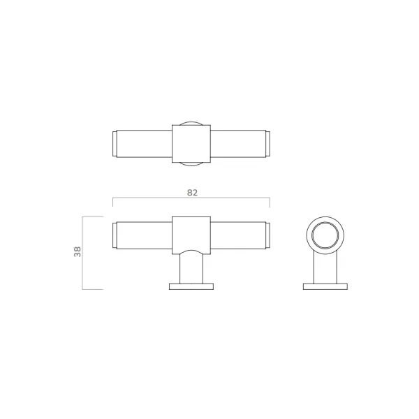 Knob Belgravia T L82mm matt black 
