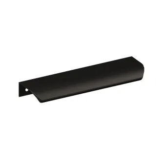 Edge pull profile handle LENTIS, for screw fixing, CC128mm, L148mm, black matt
