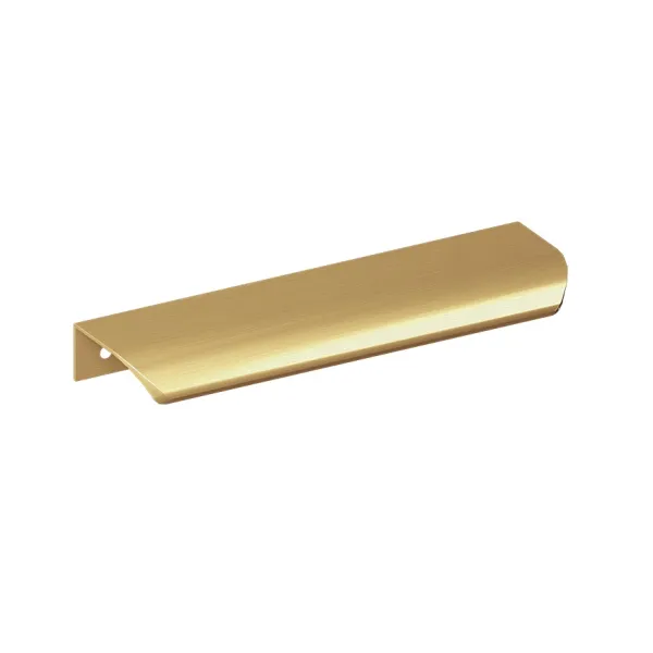 Edge pull profile handle LENTIS, for screw fixing, CC32mm, L52mm, gold brushed