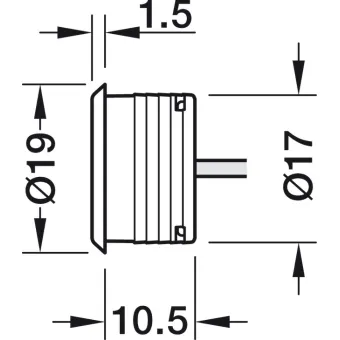 Touch dimmer swith In-Line Loox5, with orientation light, Ø17mm, 12V, 2m, chrome
