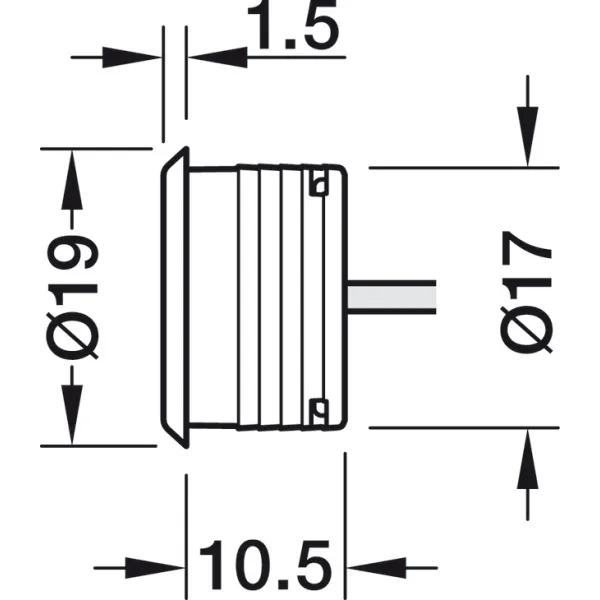 Touch dimmer swith In-Line Loox5, with orientation light, Ø17mm, 24V, 2m, chrome