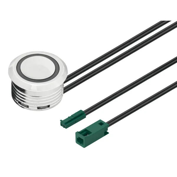 Touch dimmer swith In-Line Loox5, with orientation light, Ø17mm, 24V, 2m, chrome